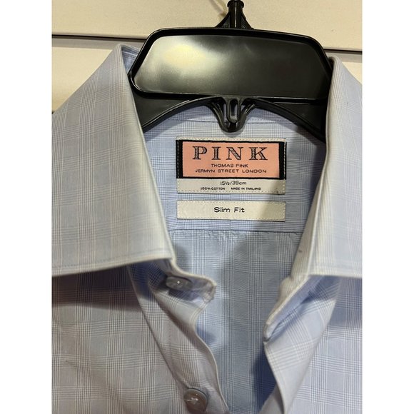 Thomas Pink French Cuff Long Sleeve Button Up‎ Shirt - Size 15.5 - Picture 2 of 4